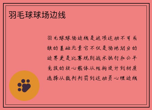 羽毛球球场边线